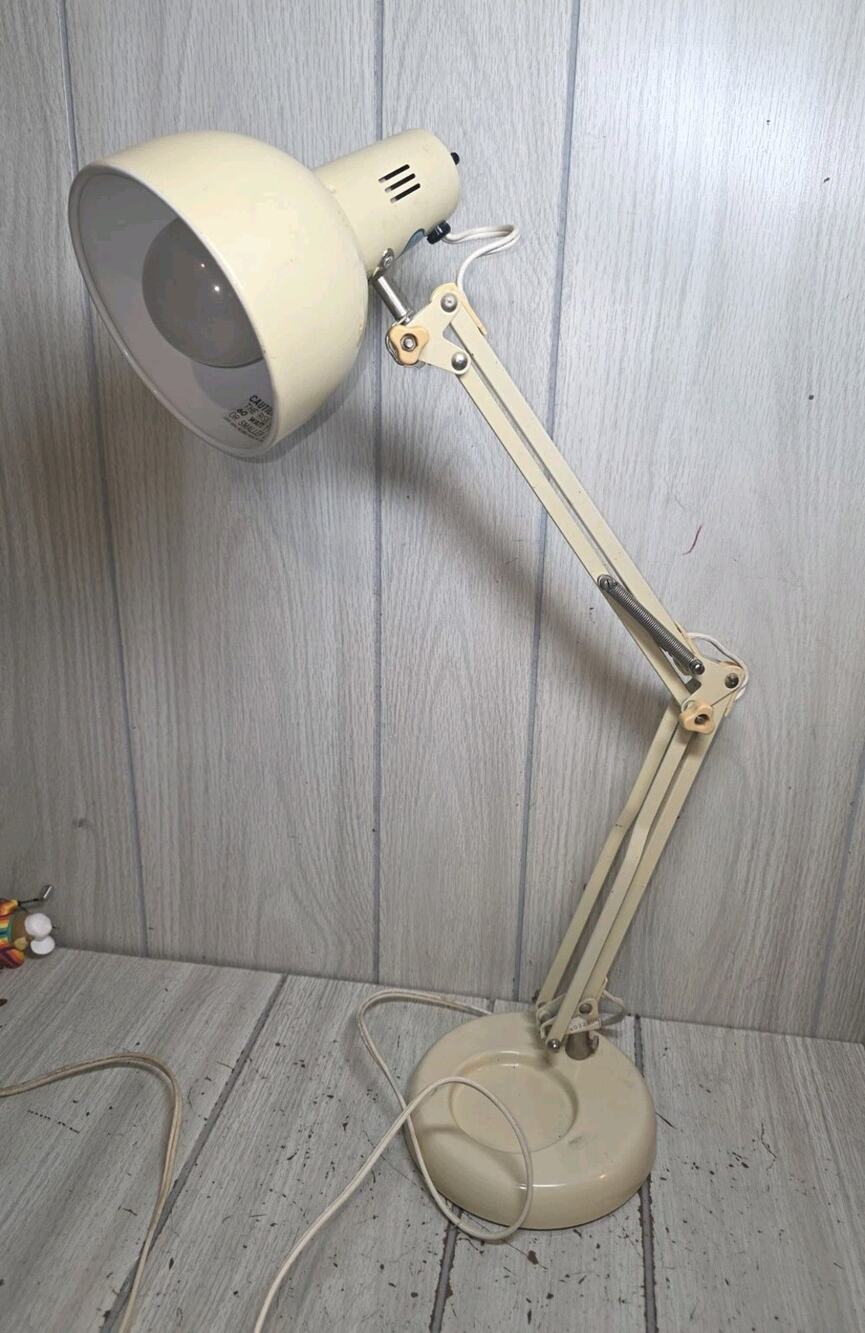 Vintage Articulated Architect Desk Lamp Heavy Base With Cup Holder Retro